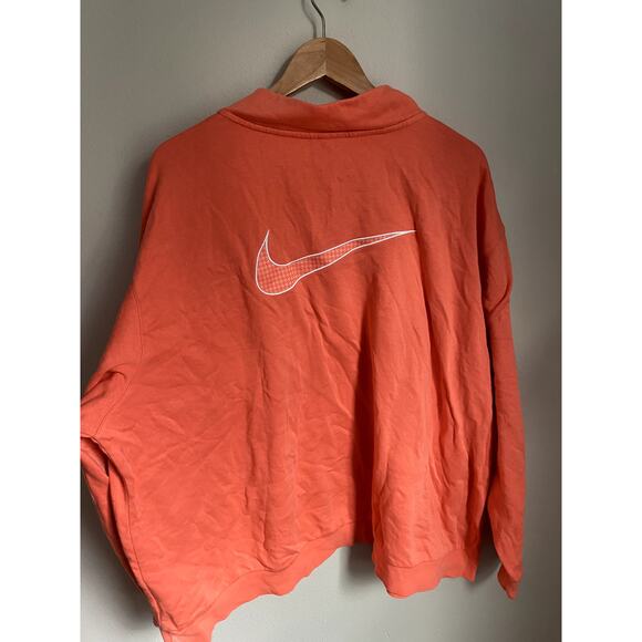 Nike Swoosh Jersey Zip Up Pink Pullover Sweater 2X Preppy Spotscore Cozy Lounge - Picture 4 of 4